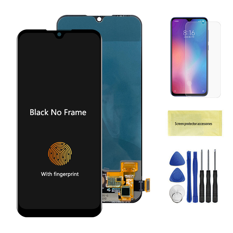 AMOLED for Mi A3 M1906F9SH Display with Frame, for Xiaomi Mi CC9e Lcd Display Touch Screen Digitizer Assembly Replacement CC9E: LightPink