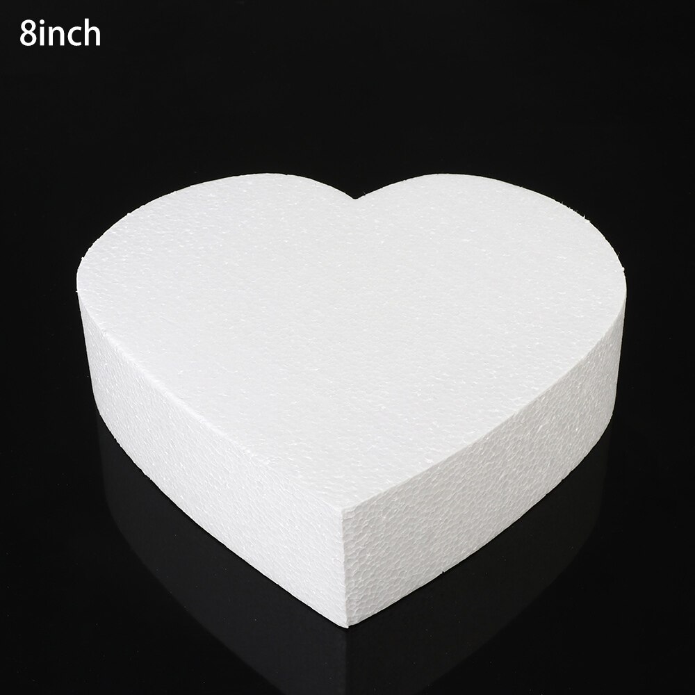 4/6/8/10Inch White Sugarcraft Dummy Party DIY Patrice Model Cake Foam Mould Round Polystyrene Styrofoam Kitchen Accessories: Heart 8inch