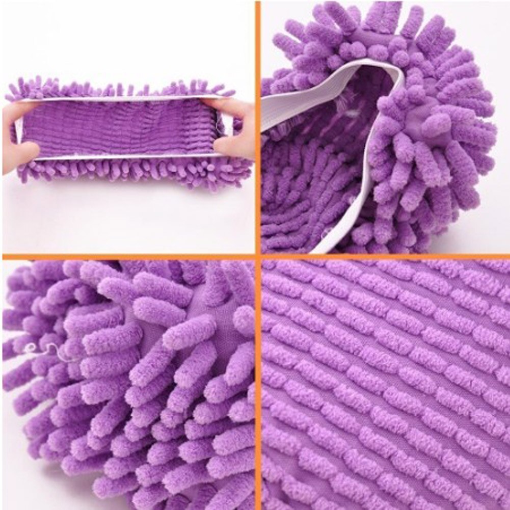 1pcs 5 Kleuren Dust Mop Slipper Huis Cleaner Lui Floor Afstoffen Cleaning Foot Schoen Stofkap Mop Slipper