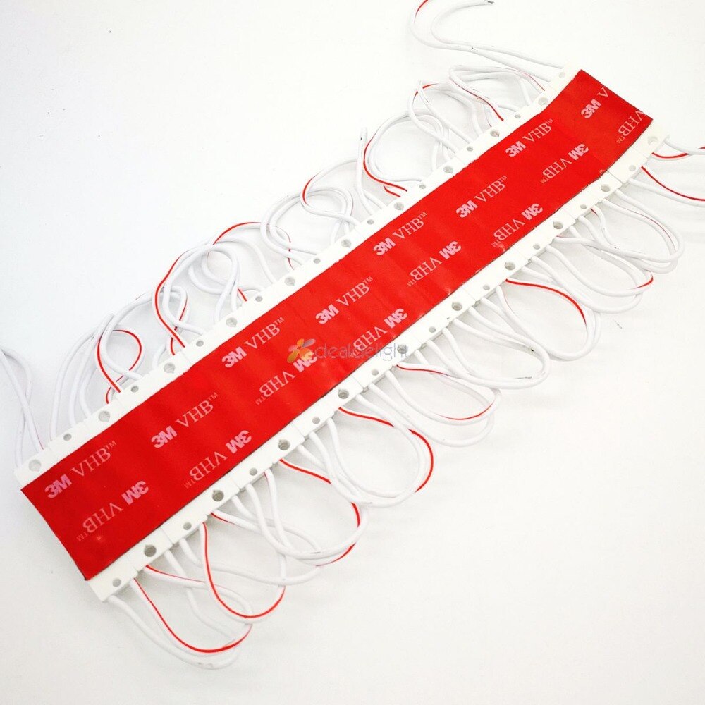 100pcs 2835 SMD 3 LED Mini Module 40*10MM IP68 Waterproof Injection Lens For LED Sign Advertising Backlight DC12V Super Bright