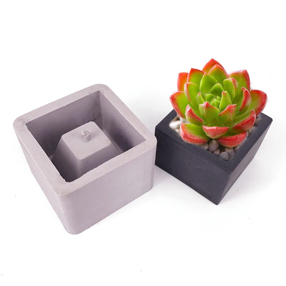 Silicone Mold Succulent Plant Silicone Concrete Mold Stairs Square Flowerpot Cement Clay Mould Mini Plaster Crafts Model Accesso: F