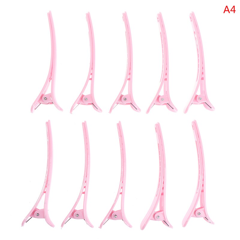 10Pcs Professionele Basic Haar Grip Clips Plastic Salon Styling Eendenbek Clip Hairdressing Sectioning Snijden Haar Klemmen Clip: Goud