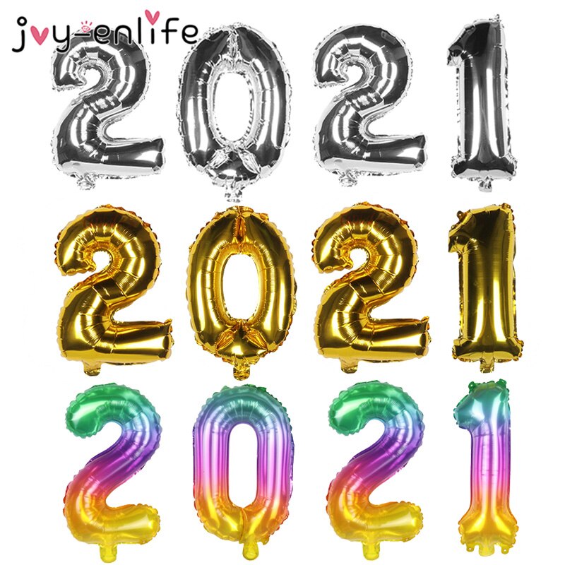 4pcs/lot 16inch Number Foil Balloons Happy Year Merry Christmas Decor Home Year Party Celebration Supplies