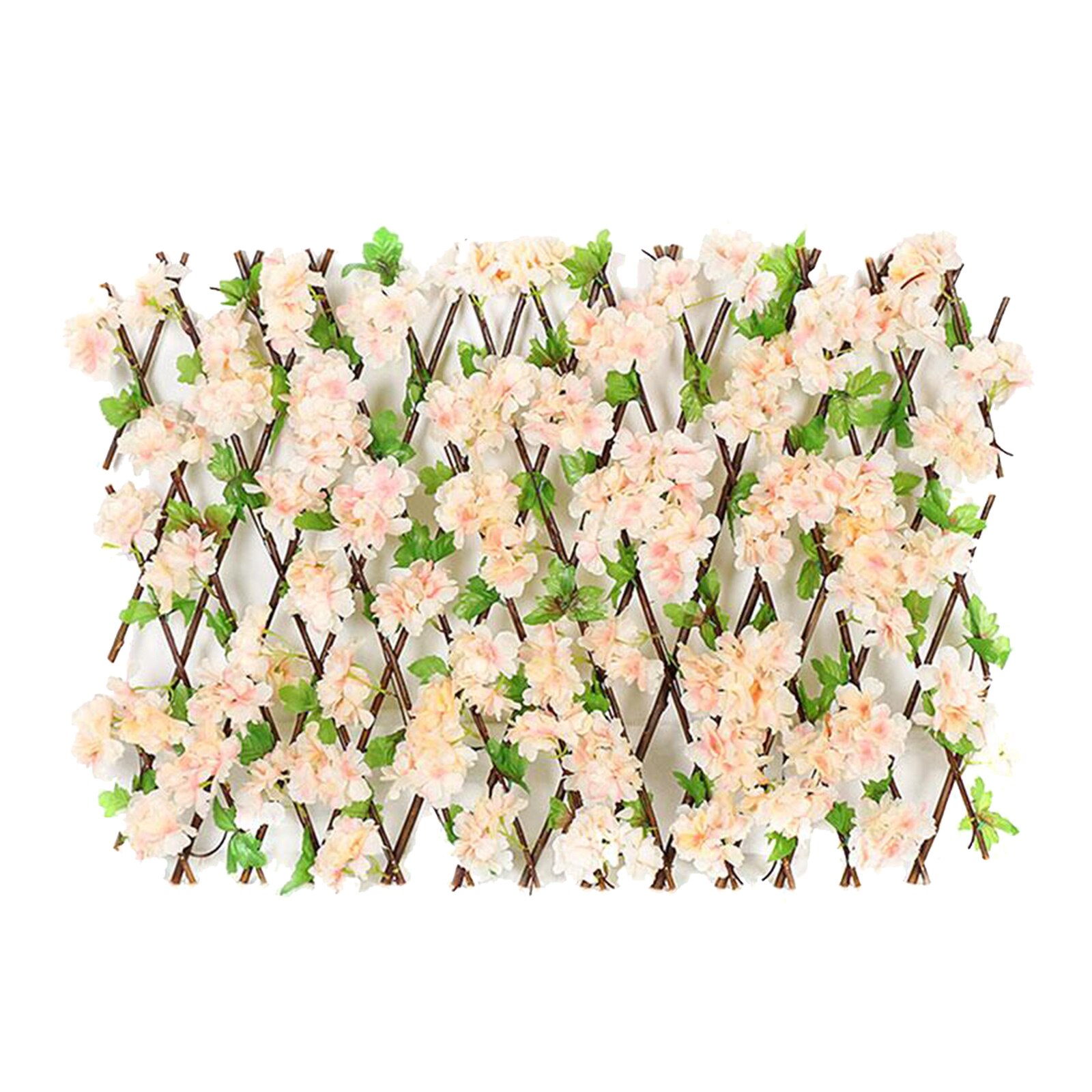 Faux Garden Trellis Expandable Wooden Fence Home Decoration Patio Yard: champagne