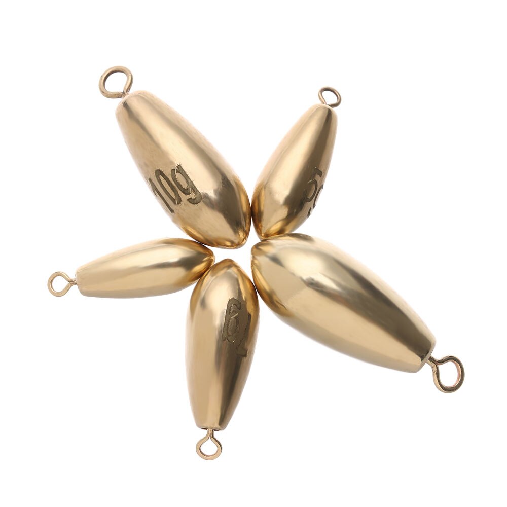 5pcs copper Tungsten Fishing Sinkers Weights Flipping Weights Bass Sinker Tackle Fishing Lead fall Fishing Accessories