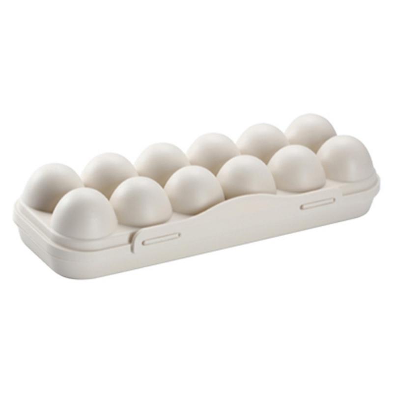 Keuken Ei Lade Houder Ei Opbergdoos Koelkast Scherper Opslag BBQ ShockProof Ei Houder Cover Lock Container Thuis Opslag: Khaki