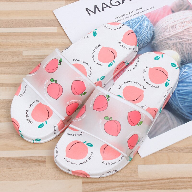 Dames slippers zomer mooie dames casual slip on fruit strand slippers dames thuis badkamer slides slippers vrouw