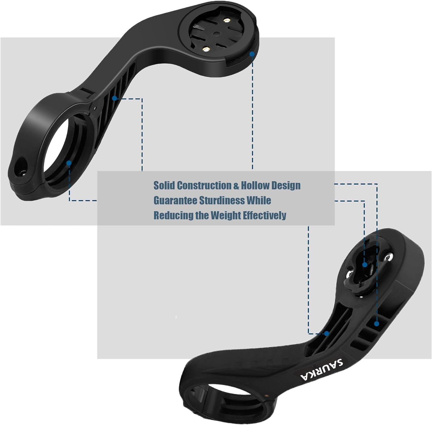 Saurka Bicycle Computer Mount for Garmin Edge 1040 1030 840 830 540 530 130 for 25.4 31.8 35mm Bike Handlebars