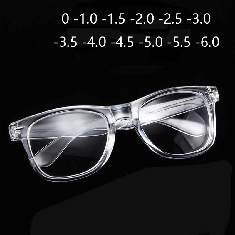 Finished Myopia glasses Transparent White Plastic Frames 2140 Diopters glasses 0 -1 -1.5 -2 -2.5 -3 -3.5 -4 -4.5 -5.0 -5.5 -6.0