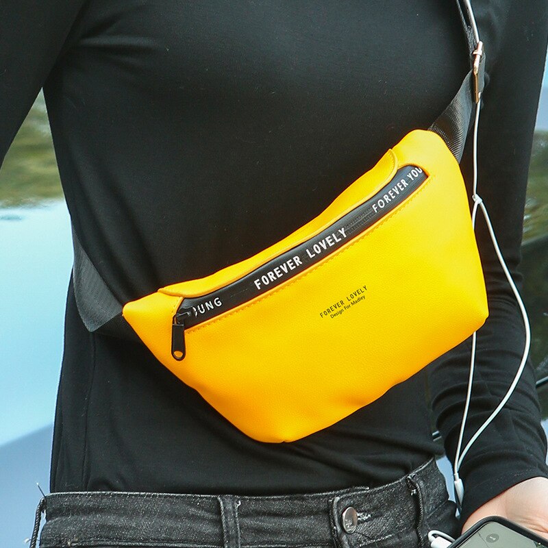 Waist Bags For Women Crossbody Bag Leather Chest Purse Casual Travel Pack Mini Leg Pack Female Waist Belt Bag Chest Phone: Yellow chest bag