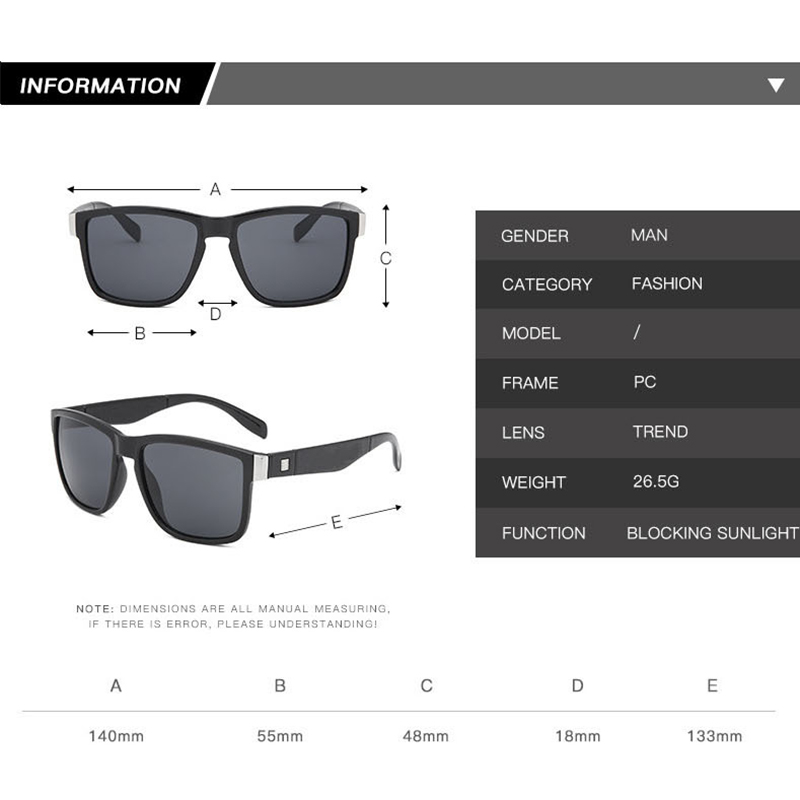 Lunettes de soleil polarisées pour hommes et femmes, classiques, carrées, sport en plein air, plage, pêche, , randonnée, conduite, UV400
