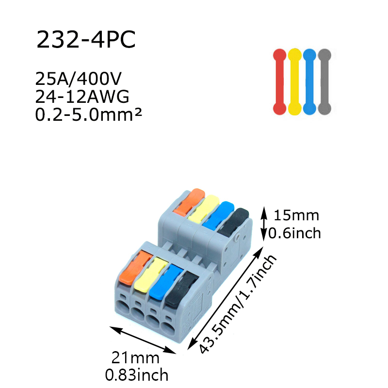 10PCS Wire Connector Universal Compact Splitter Lamp Wiring Cable Connector Docking Plug-in Quick Conductor Terminal Block: Gold