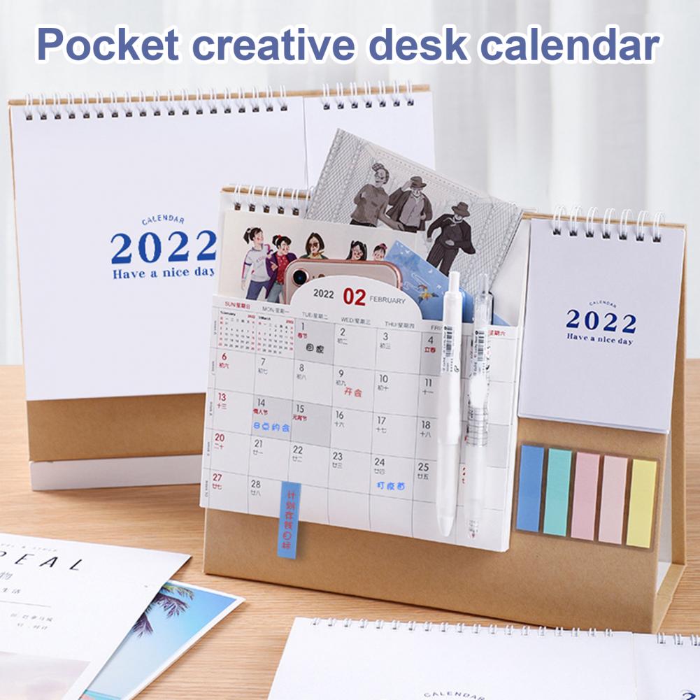 Multi-purpose Kraft Paper Annual Date Week Organizer 2022 Table Planner for Office