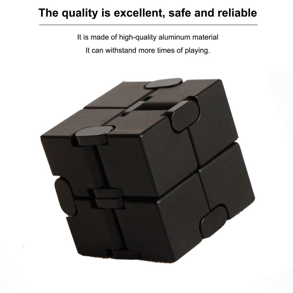 Stress Relief Toy Premium Metal Infinity Cube Portable Decompresses Relax Toys for Children Adults