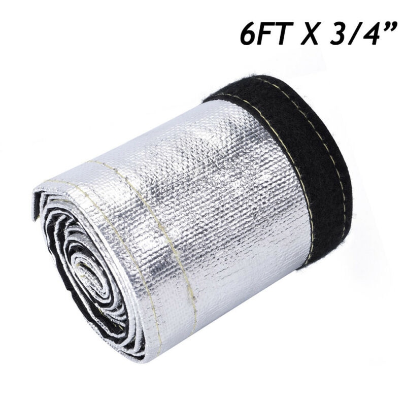 Car Metallic Heat Shield Sleeve Insulated Cover Wrap Loom Tube Protection 3/4"X 6 Ft Interior Accessories Strip