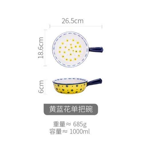hand-painted ceramic baking bowl salad bowl soup bowl breakfast bowl microwave oven cheese baked rice wy121704: D