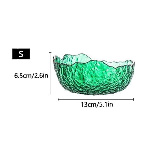Glass Salad Bowl Tableware Fruit Vegetables Bowl Irregular Shape Phnom Penh Glass Bowl Kitchen Dinnerware: 10