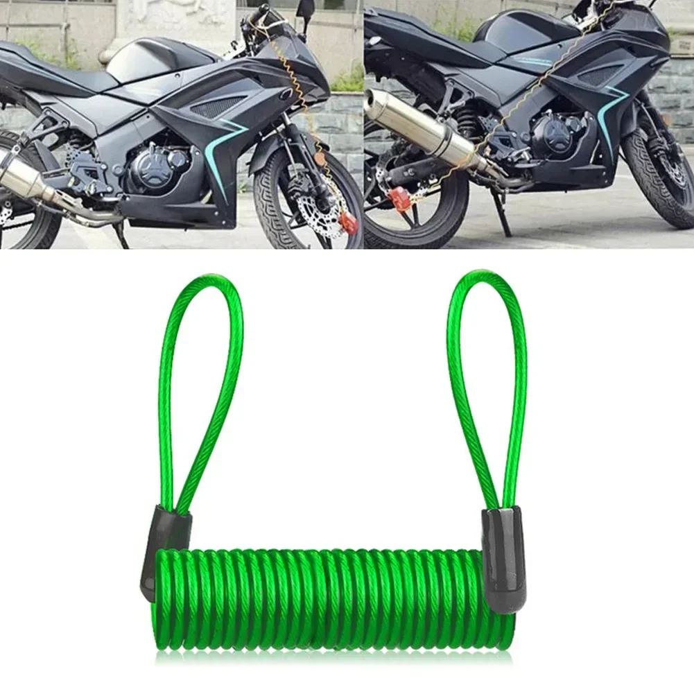 1 pz Casco Moto Blocco Freno A Disco Antifurto Primavera Promemoria Corda 120 cm 2 estremità Loop Cavo A Molla Per Motore Motore Esterno: Oro