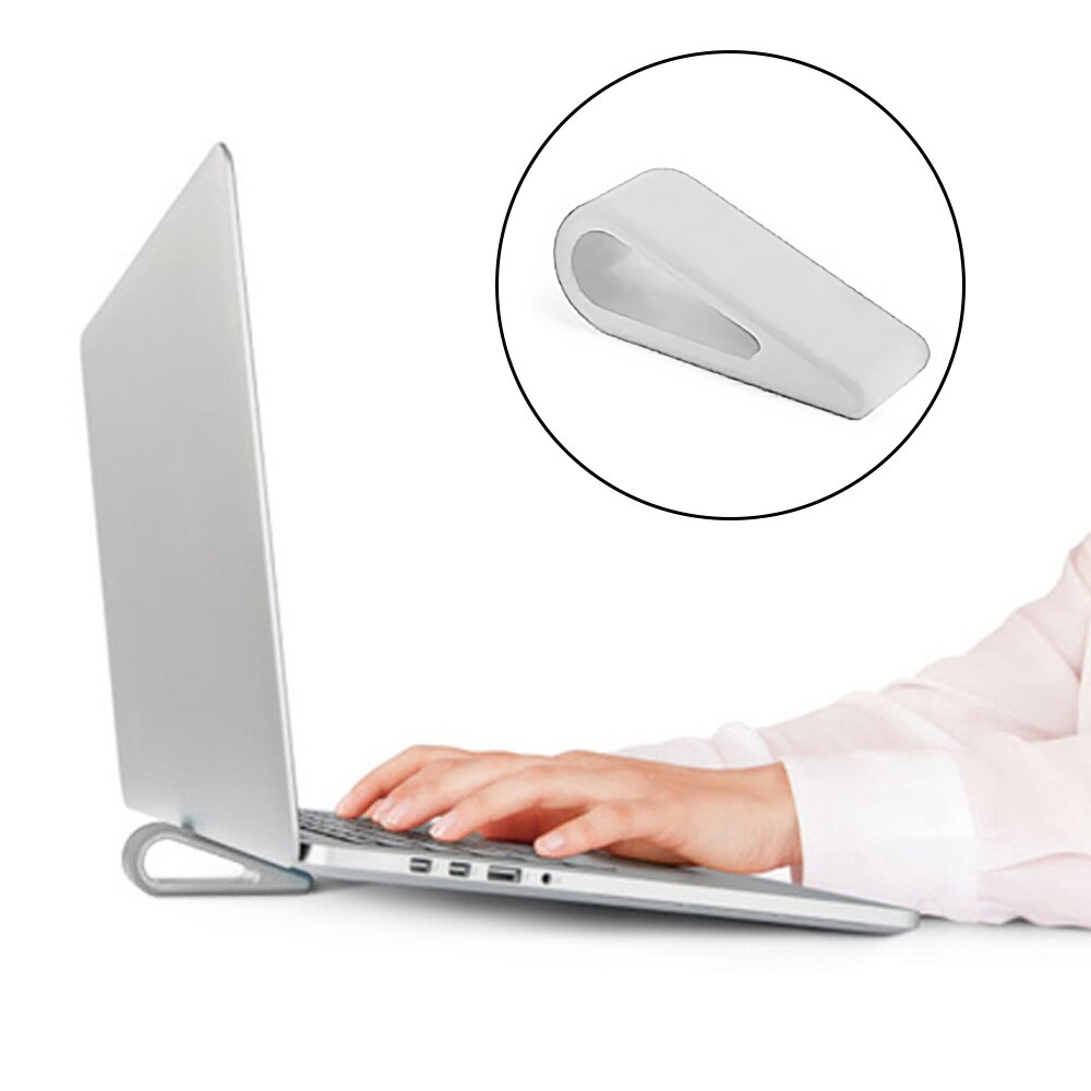 Besegad Tablet Holder Laptop Cooling Stand Simple Notebook Keyboard Risers Stand Holder for Offices Cooler Base School Supplies: White