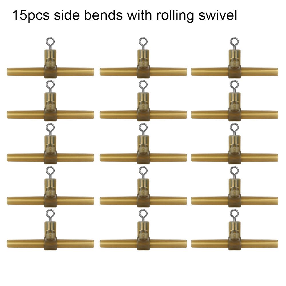 Dobladillo lateral de 15 piezas con eslabones giratorios o 10 piezas, dobladillo lateral con manguitos antienredos QC o 30 piezas, accesorios de pesca de carpa: Dorado