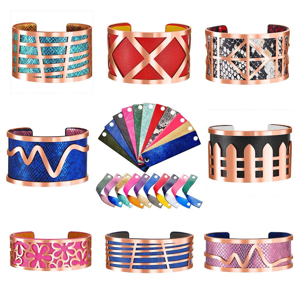 Rosa ouro manguito pulseira de couro do plutônio oco para fora ímã botão pulseira georgettes jóias indianas pulseiras amor pulseiras pulseiras