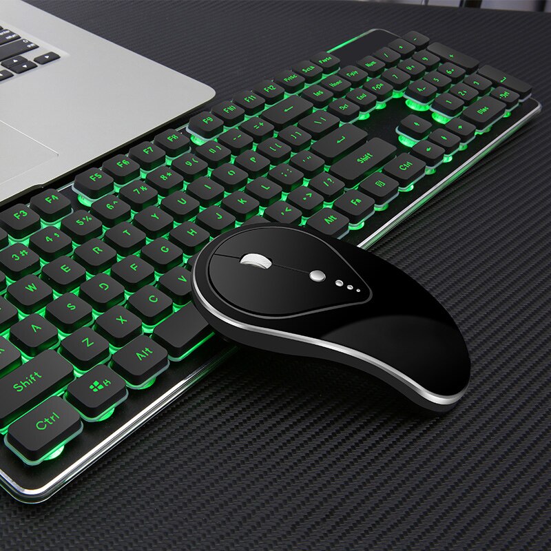 2.4g claviers de jeu sans fil, souris, imitation clavier mécanique, souris de jeu pour ordinateur lenovo, macbook, clavier rétroéclairé