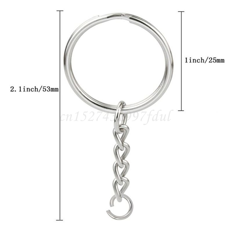50 stk sølvskrue øje pin nøgleringe med åben hoppe ring kæde extender øje pins split nøglering smykker gør fund