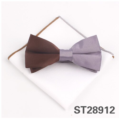 Solid Bowtie and Pocket Square Set Patchwork Bow Tie Suits Hanky Sets For Men Adult Ties Handkerchiefs Towels Scarves: ST28912
