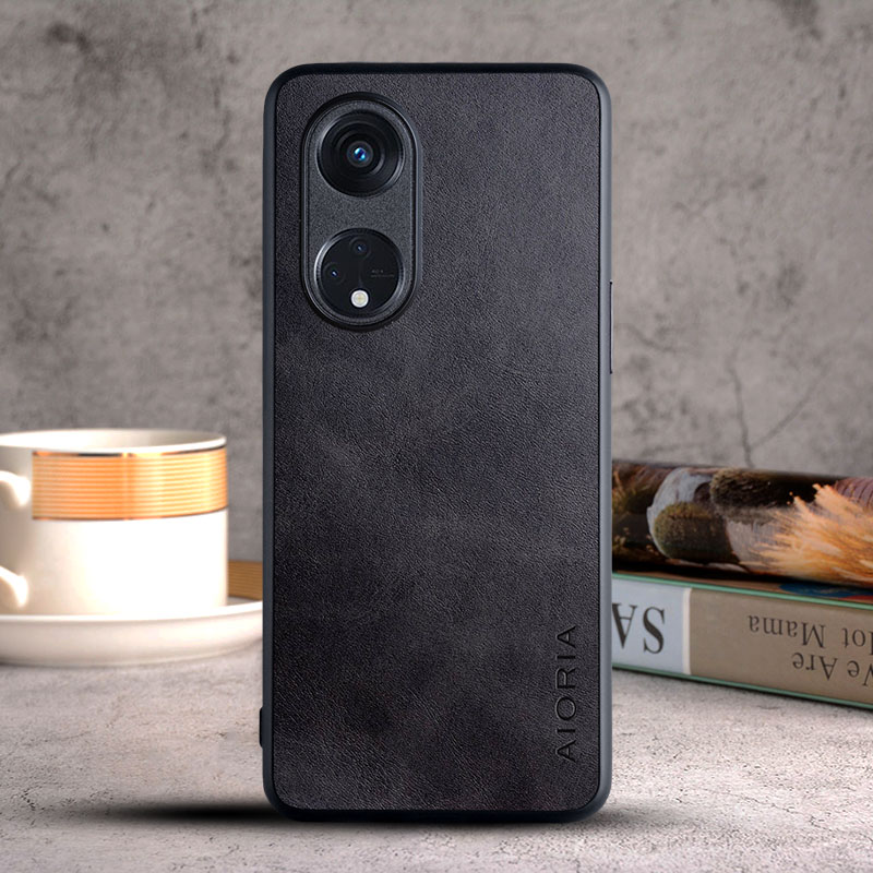 Deksel til oppo reno 8t 8 reno 8 t 5g 4g deksel luksuriøst vintage skinndeksel til oppo reno 8t deksel: Abs / Svart