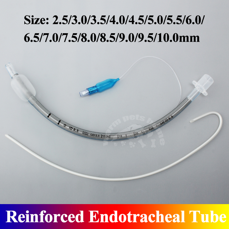 Tube endotrachéal renforcé avec stylet 2,5-10 mm Intubation trachéale stérile jetable pour humains et animaux vétérinaires