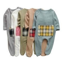 Baby Kleding 0-9M Baby Jongens Meisjes Kid Gebreide Footies Pasgeboren Katoenen Kleding Peuter Lange Mouw Jumpsuit Baby herfst Winter