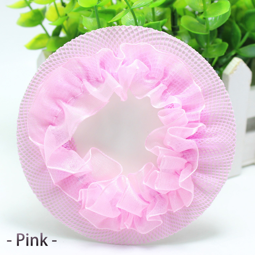 Dot fille femmes chignon couverture Snood filet à cheveux filets Latin Ballet danse patinage Crochet Snoods cheveux accessoires: Rose