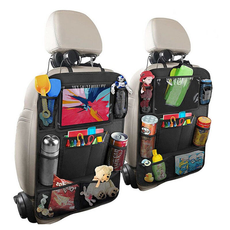 Auto Rugleuning Organisator Met Touch Screen Tablet Houder Kick Matten Multi-Pocket Opbergtas Seat Back Protectors Voor kids Peuter