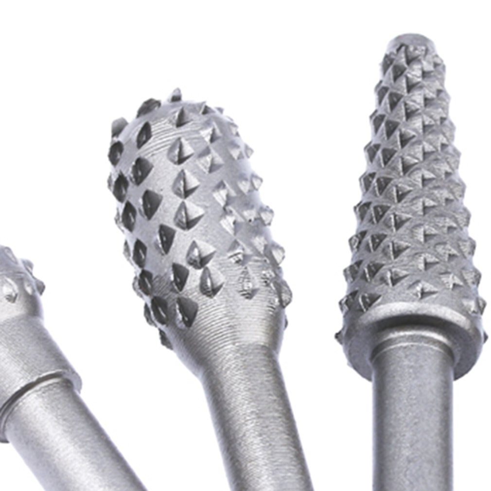 5Pcs Steel Rotary Rasp File 1/4" Shank Rotary Craft Files Rasp Burrs Wood Bits Grinding Power Woodworking Hand Tool
