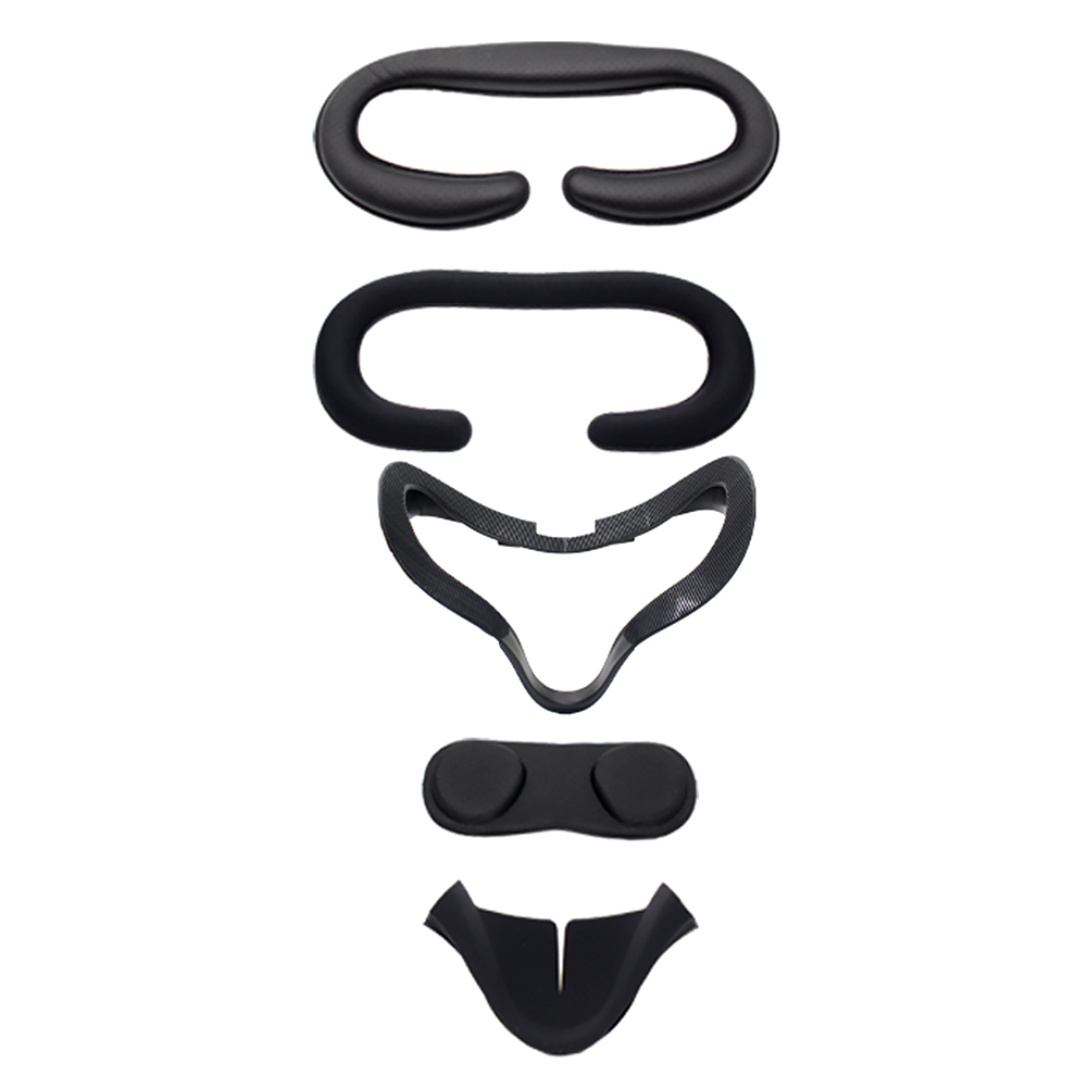 5 -teiliges set weicher, praktischer vr-linsenabdeckungen aus strapazierfähigem pu-leder mit gesichtsauflage und halterung – einfache installation für oculus quest