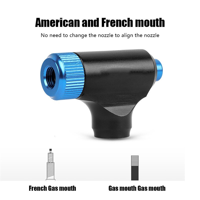 Pompe de vélo gonflable CO2 avec tête de bouteille d'air Portable, accessoire de gonflage d'air pour Valve universelle