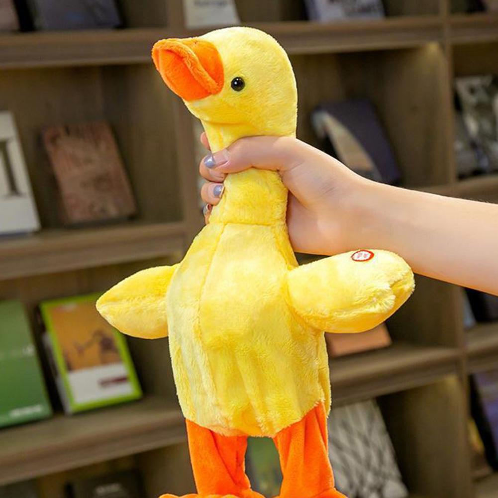 Brinquedo de pelúcia de pato brinquedo musical engraçado pp algodão educacional de pato amarelo brinquedo de pelúcia para relaxamento montessori brinquedos educacionais para presentes de crianças