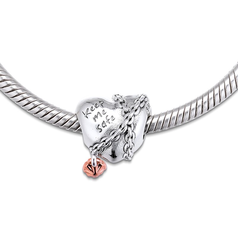 Echt 925 Sterling Silver Charm Geketend Hart Charm Kralen Fit Vrouwen Pan Armband Diy Sieraden