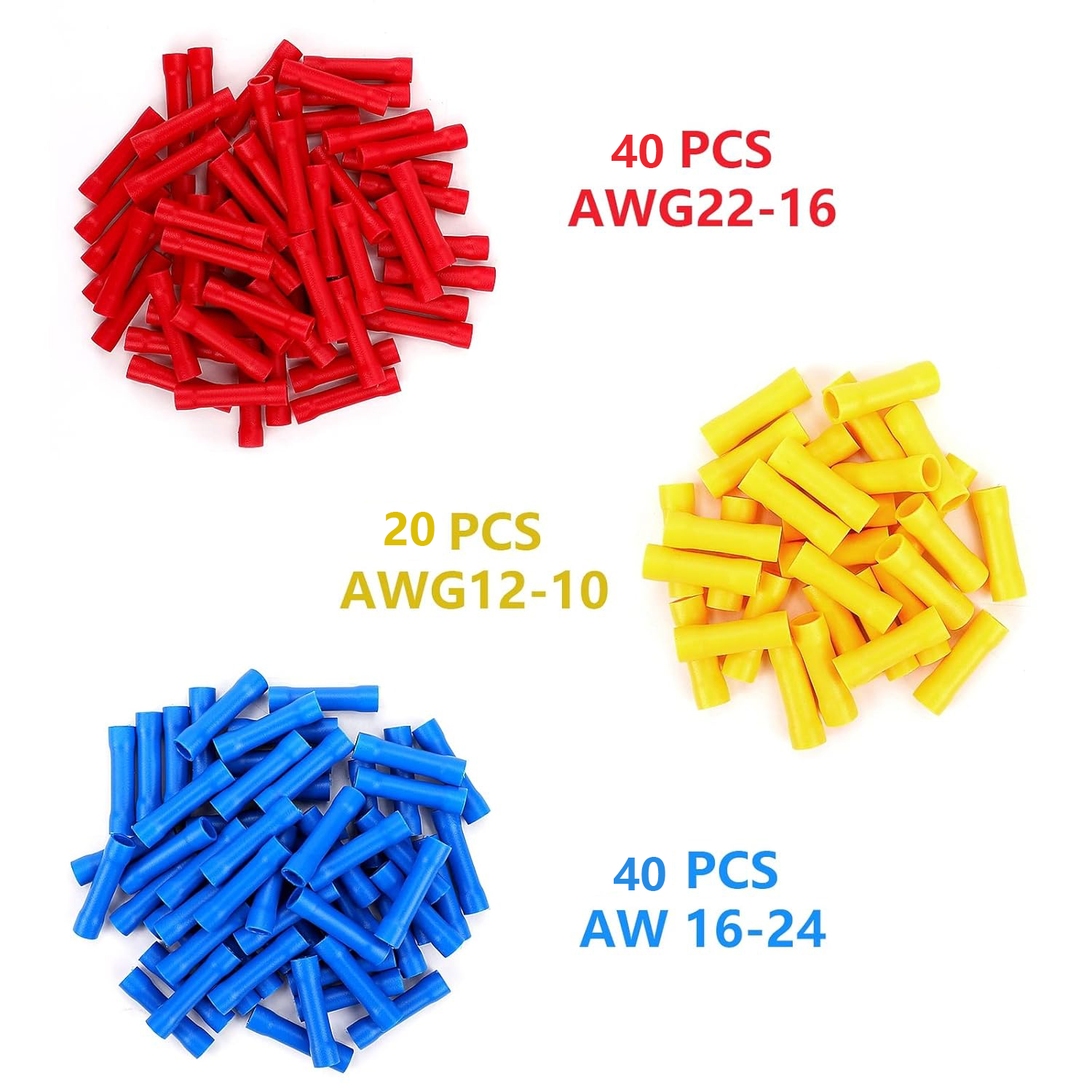50pcs u shaped spade connectors fork terminals insulated 22 - United Arab Emirates