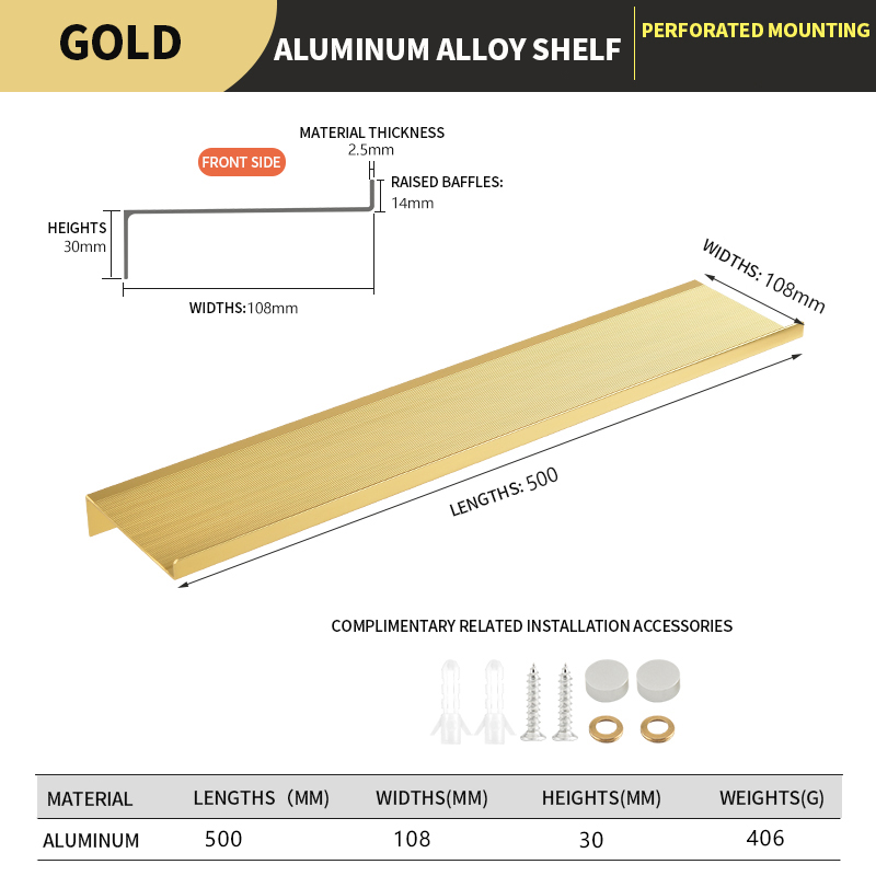 Mensole da bagno galleggianti Portaoggetti da parete Organizzatore per la casa Organizzatori di mobili da cucina per bagno Mensola da parete in metallo: Grigio chiaro