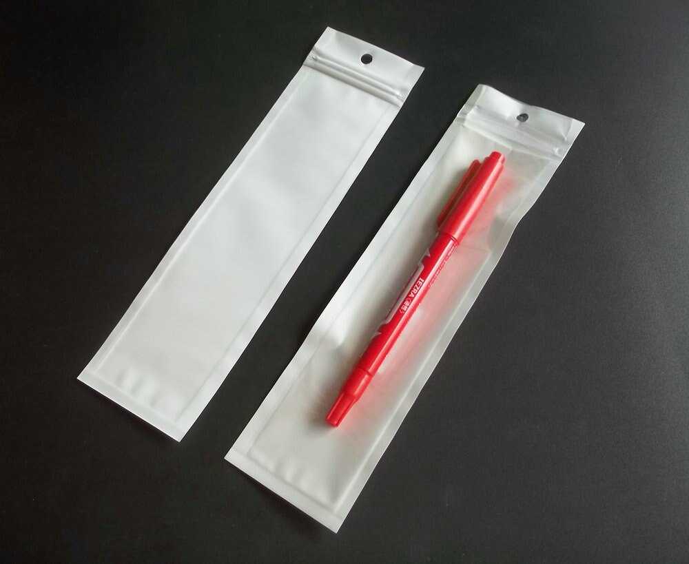 100pcs/lot White / Clear Self Seal Zipper Plastic Retail Packaging Packing Bag, Zip Lock Storage With Hang Hole Package Bags