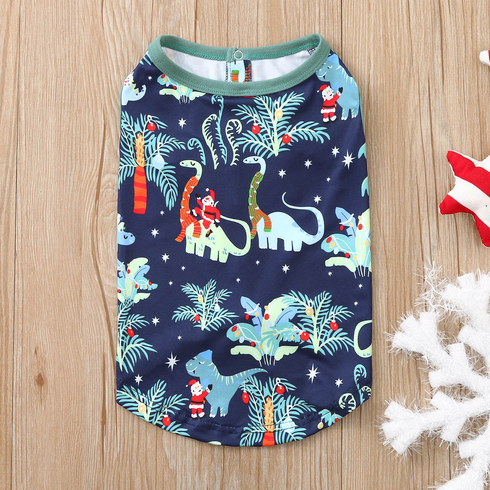 Kerst Hond Kleding Winter Warm Dinosaurus Gedrukt Hond Jas Jas Puppy Kleding Voor Kleine Middelgrote Honden Puppy Outfit: M