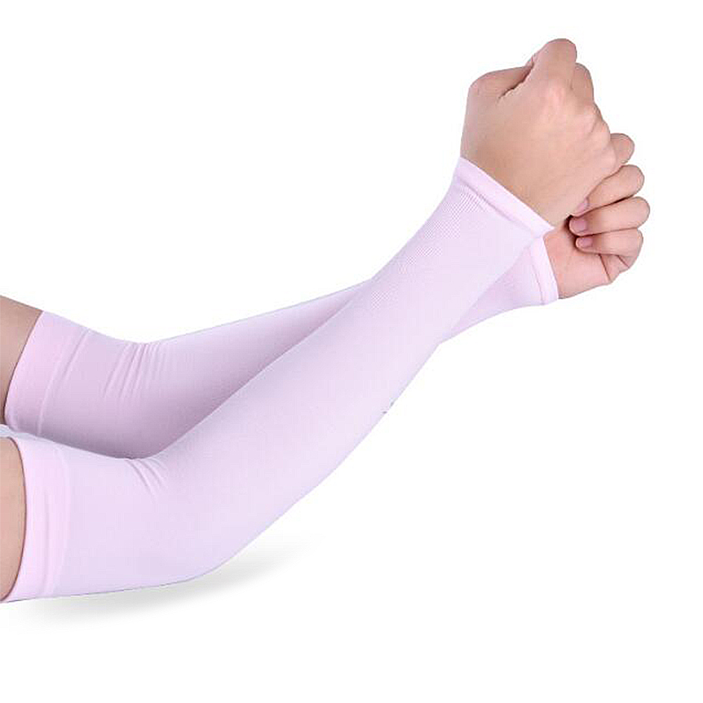 1 Pair Men Women Arm Sleeves Summer Sun UV Protection Cycling Running Fishing Clambing Driving Arm Cover: Pink