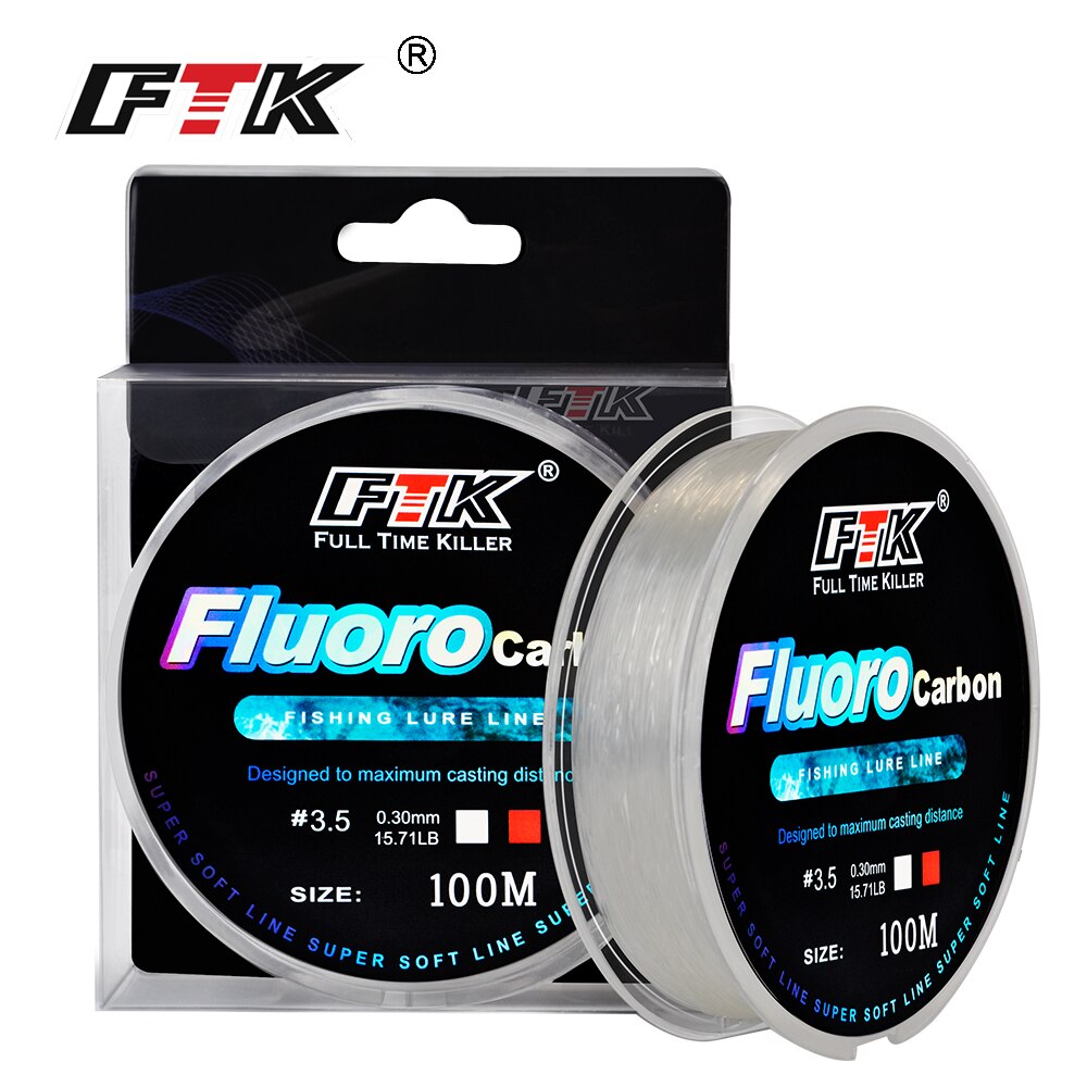 Ftk 100M Monofilament Nylon Water Vissen Lokken Lijn Mainline Sinking Super Sterke Nylon Karper Fluor Carbon