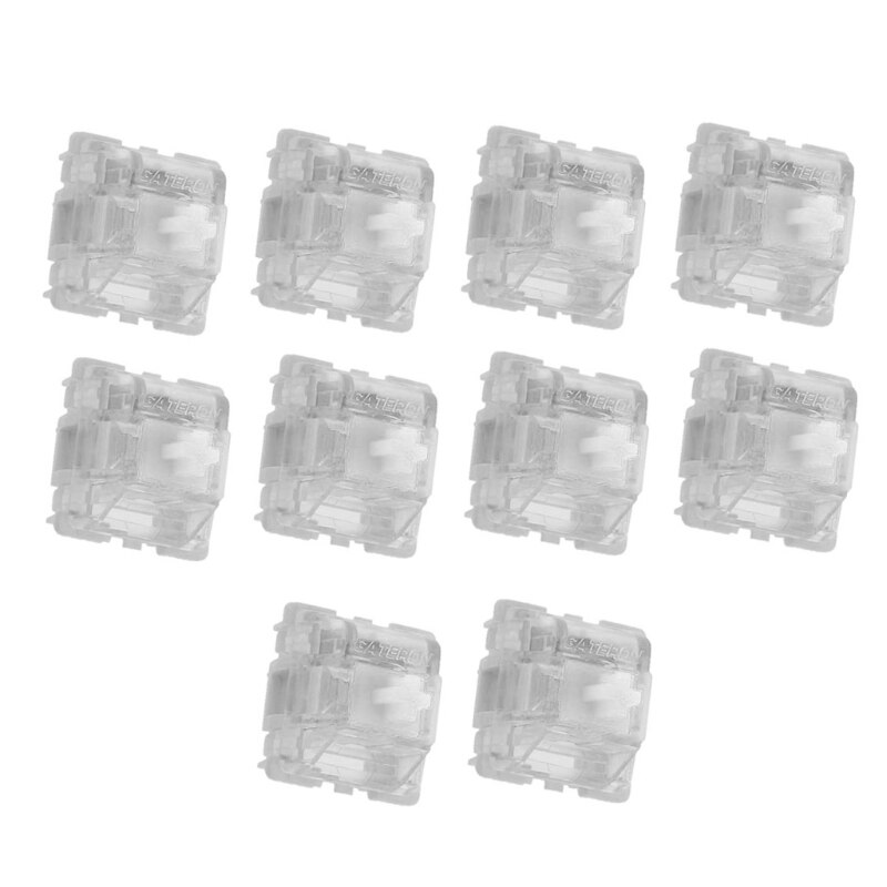 10Pcs/pack Gateron SMD Blue Switches Mechanical Keyboard 3pins Gateron MX Switches Transparent Case fit GK61 GK64 GH60: Clear