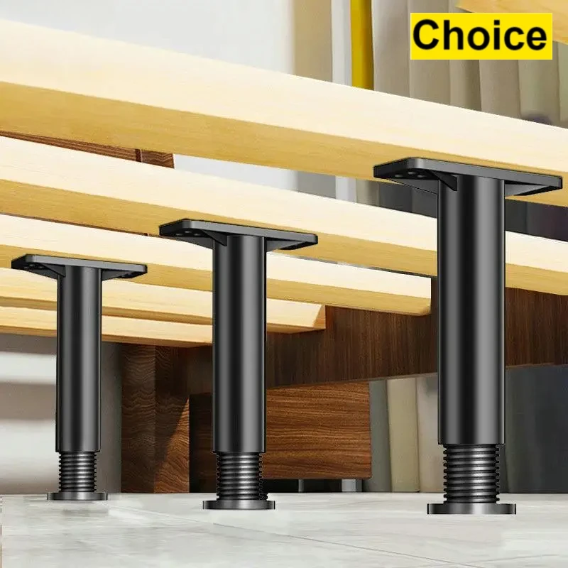Soporte de viga de cama ajustable telescópico, pie de plástico reforzado, pata de muebles, pata de sofá, cama, soporte de carga inferior 1X