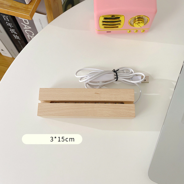 Acrylic Note Board Usb Memo Message Board For Sticky Notes Name Card Phone Holder Desktop Decoration Night Light: Acrylic Base