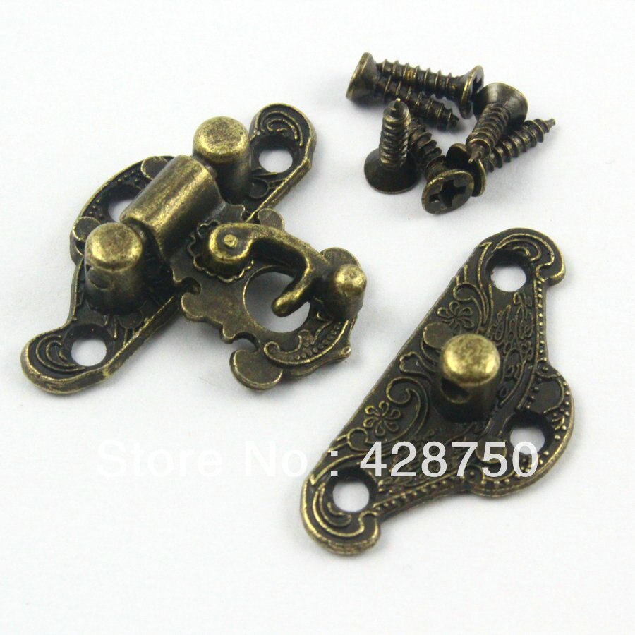 Antique Brass Hasp Latch Lock Jewelry Box Hasp 28*23mm