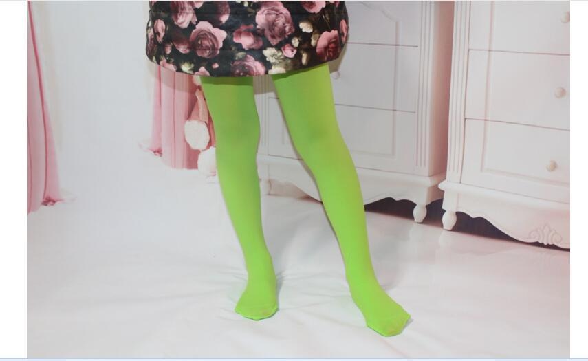Jambières en velours blanc pour filles | Collants à haute élasticité pour enfants, collants de danse pour écolières, collection printemps/été: green / S 3 to 5year