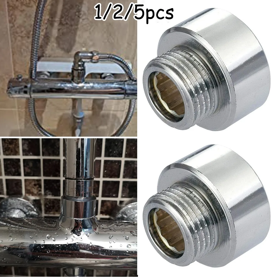 Adaptateur de Tuyau de Douche/Pommeau, Raccords en Cuivre pour Robinets de Douche, Réparation de Tuyau Chromé, 3/4 "Femelle à 1/2" Mâle